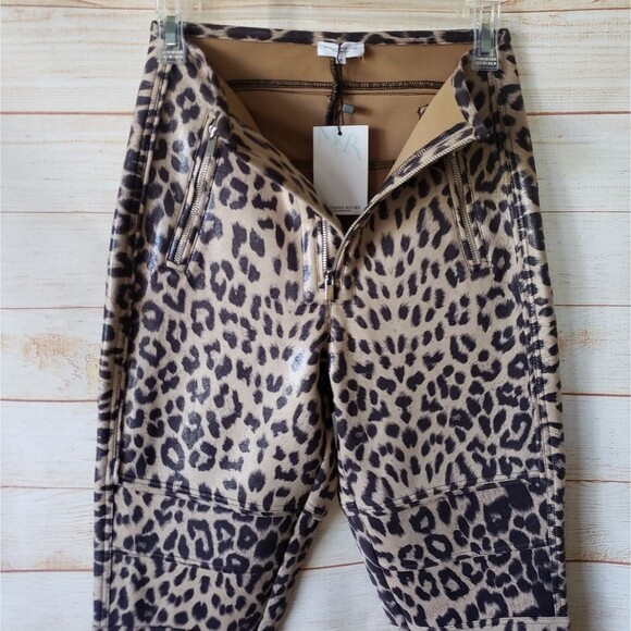 Mistress Rocks Los Angeles Stretch Leopard Paneled High Rise Leggings Small - Picture 3 of 10
